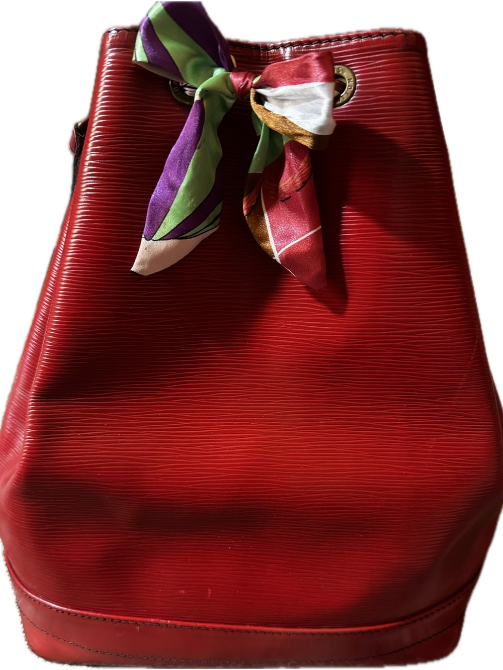 Louis Vuitton Noe Red Epi Leather Bucket Bag